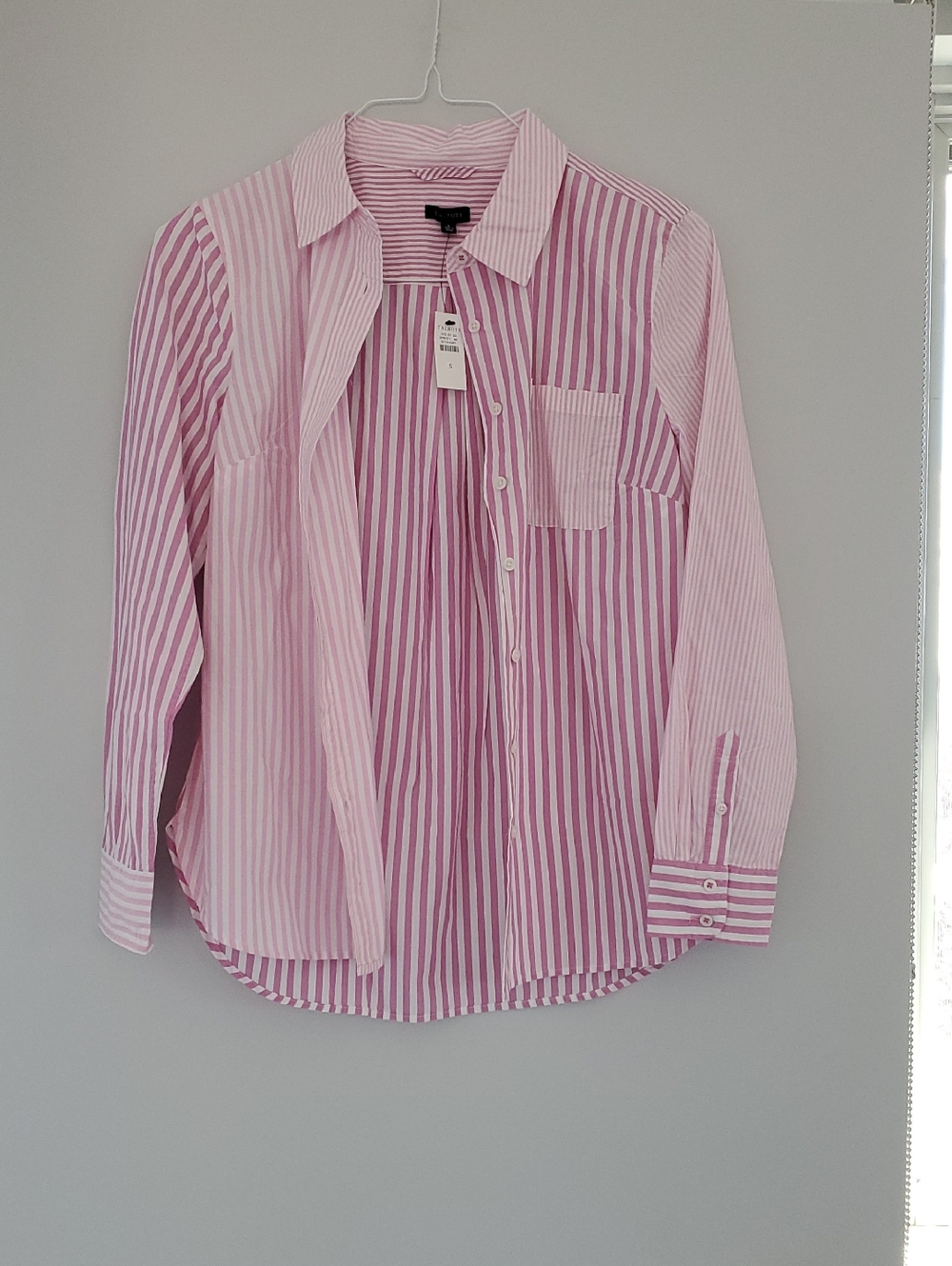 NWT Talbots Pink and White Vertical Stripe Shirt